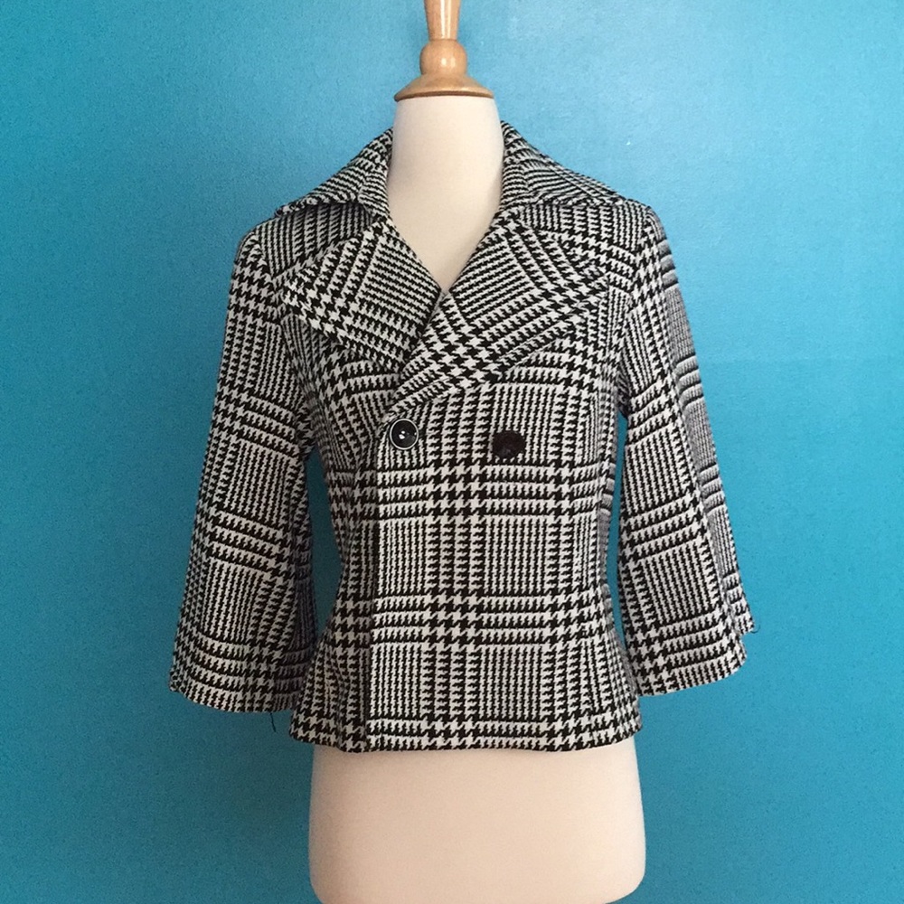 Black and white pea coat